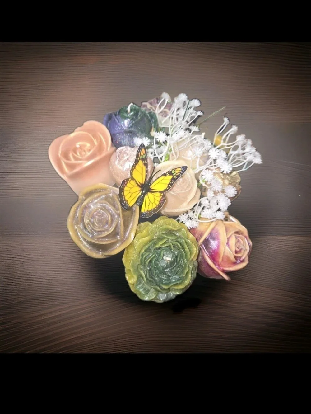 Stunning Realistic Dozen  Wax Candles Bouquet